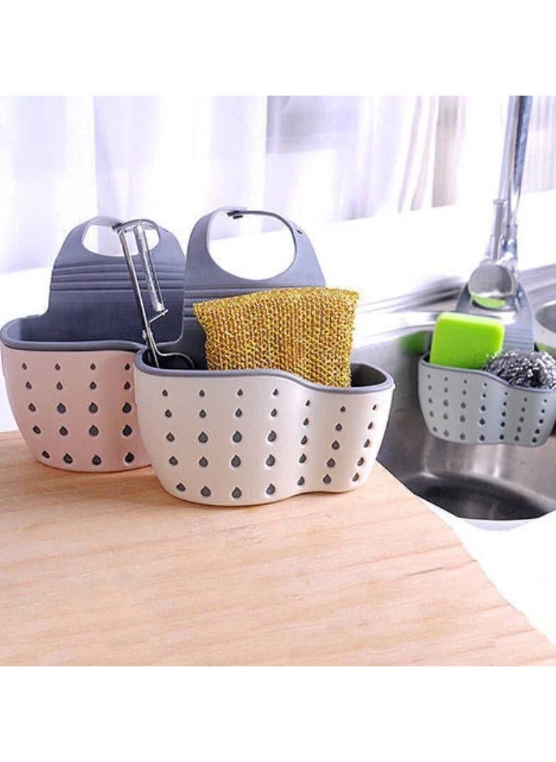 Imported double silicone loofah holder. The silicone holder is made of two layers and is hung on the tap to filter sponges, cleaning tools and brushes.