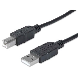 Manhattan 394628 Hi-Speed USB Printer Cable A Male/B Male 3M (10 ft.) - Black