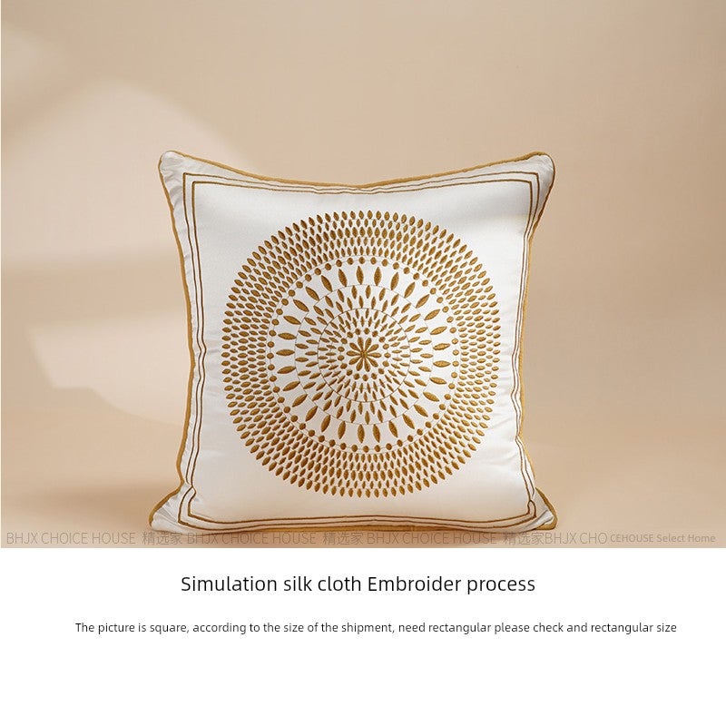 Modern ins style light luxury pillow sofa living room backrest cushion 65x65 Chinese style pillow cover without core large pillow - Image 5