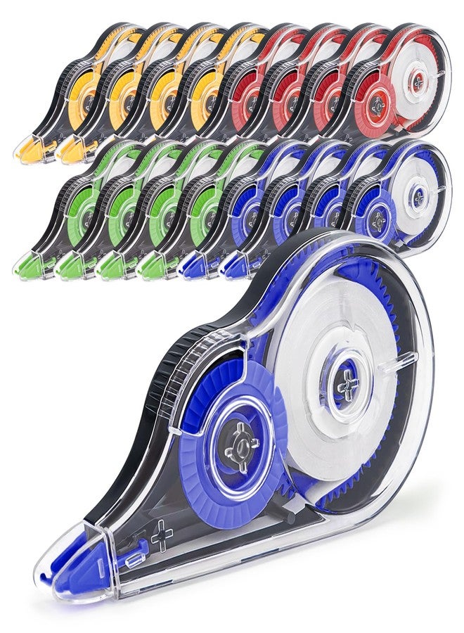 JEFURE 16 Pcs 39.4 Ft Colorful Correction Tape, Tear-Resistant White Correct Bulk, White Mistake Out for Instant Corrections, School, Office, Note Taking - Image 1