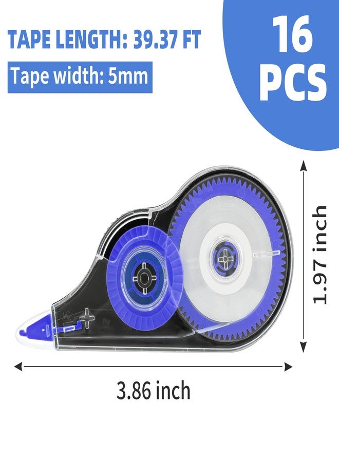 JEFURE 16 Pcs 39.4 Ft Colorful Correction Tape, Tear-Resistant White Correct Bulk, White Mistake Out for Instant Corrections, School, Office, Note Taking - Image 2