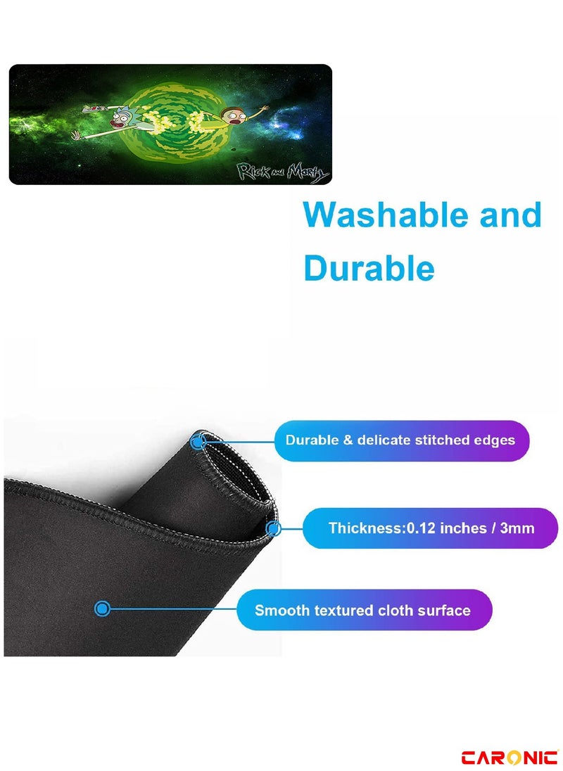 Large Gaming Mouse Pad with Superior Micro Weave Cloth Extended Desk Mousepad with Stitched Edges Non-Slip Base Water Resist Keyboard Pad For Gamer And Office Home  Carl M1241