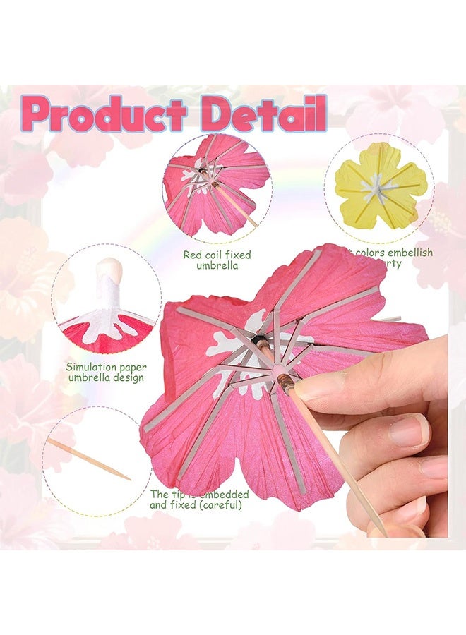 Photon مظلات زينة الكوكتيل، 50 مظلة كوكتيل للمشروبات، مظلة ورقية صغيرة للكوكتيل لديكور حفلات تيكي الاستوائية والشاطئ الهاواي وحمام السباحة وحفلات لواو وما إلى ذلك - Image 3