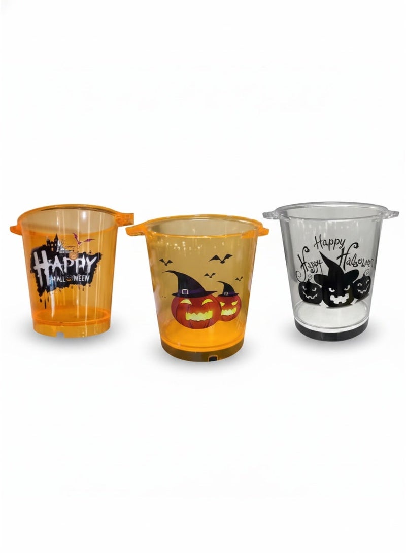 Feelings Pumpkin Bucket With Light 27Cm- Assorted - Image 1
