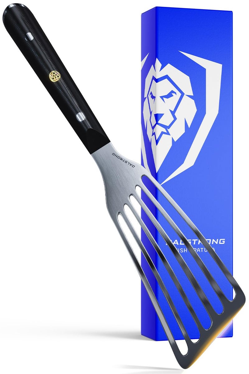 Dalstrong Professional Kitchen Fish Spatula - 7.5 inch - Slotted - High-Carbon, Heat-Resistant Spatula Stainless Steel - Flexible - Wide - Turner - Nonstick Cookware - G10 Handle - Image 1