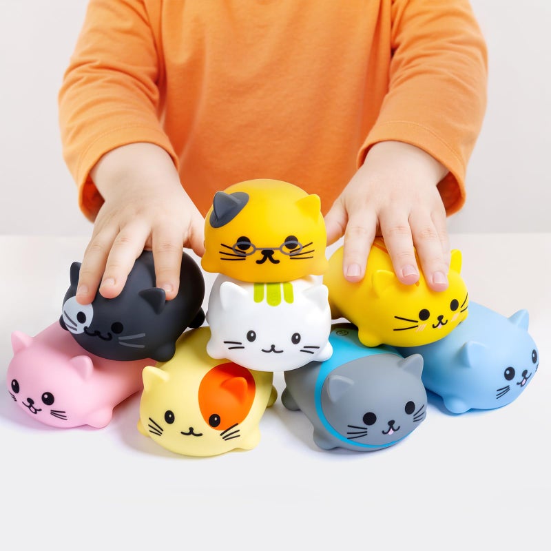 Ruko 1701 Musical Cats Piano Keyboards with Cute Meow Tone, Press Play Music Scale, Fun Music Toys for Kids, for Boys & Girls Age 3 4 5 6 7 8 9, Educational Instrument (8Pcs) - Image 1