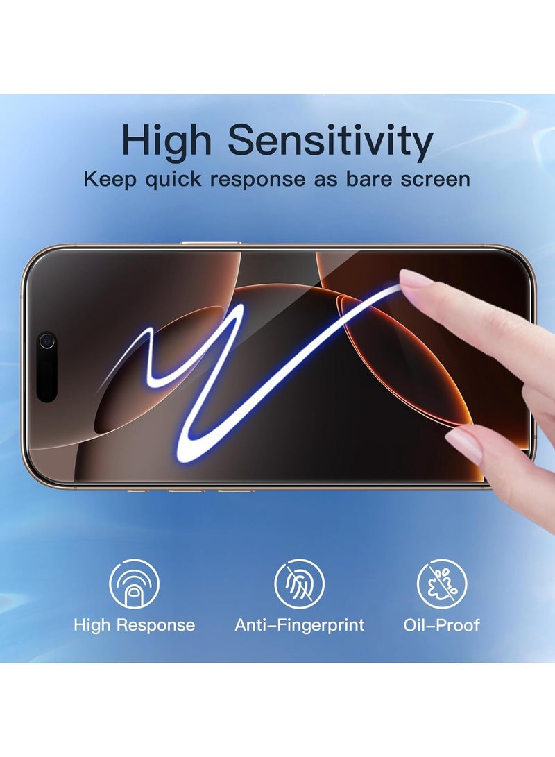 ترينفي واقي شاشة 9H للخصوصية لهاتف iPhone 16 Pro Max مقاس 6.9 بوصة، مضاد للتجسس، مضاد للتلصص، مضاد للبقع الزيتية، جراب كامل الشاشة من الزجاج المقوى مع مناديل سهلة التركيب (عبوة من قطعتين) - Image 4