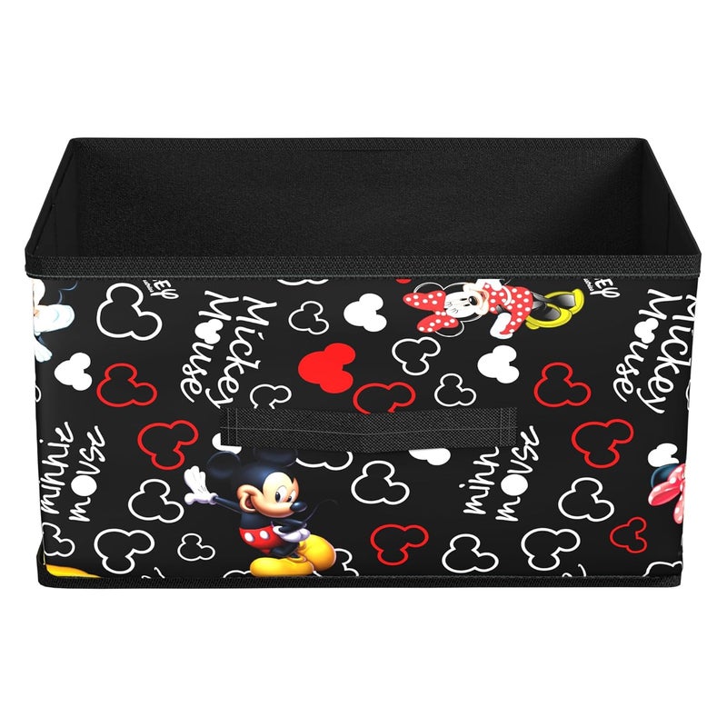 Kuber Industries Kuber Industries Disney Mickey Print Foldable Drawer Storage UnitNon Woven Storage Box For ClothesStorage Organizer for Toys Books Baby Clothes Black - Image 1