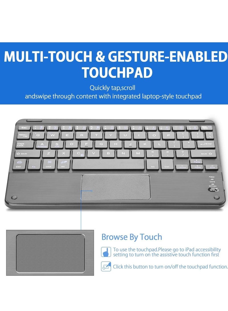 ELTRAZONE iPad 6th Generation Case with Wireless Bluetooth Keyboard and Touchpad – Folio Cover for iPad Air 2, iPad 5th Gen, and iPad Pro 9.7 Inch – Thin & Light – Black - Image 3