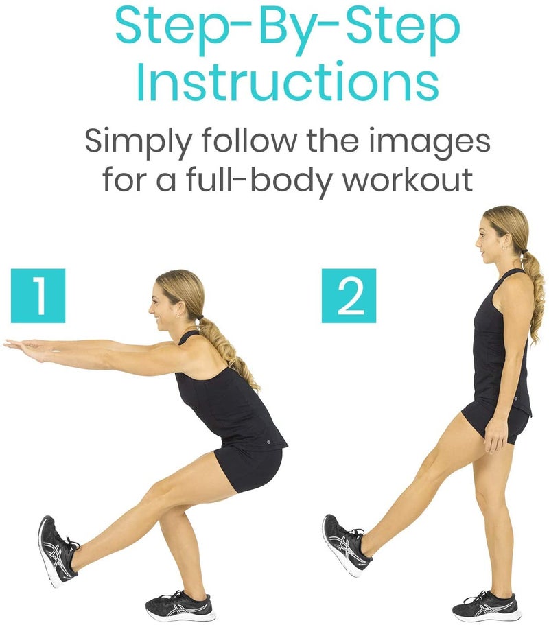 Vive Body Weight Exercise Poster - Workout for Home Gym Laminated Chart - Room Decor Accessories - HITT For Abs, Glute, Core, Legs, Arms, Back - No Equipment Needed - Artworkout, Physical Education - Image 3