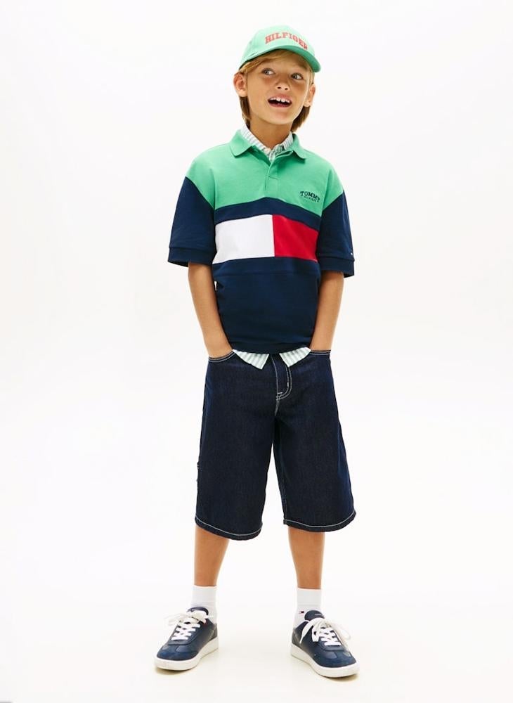 TOMMY HILFIGER Colour-Blocked Pique Polo Shirt - Image 4