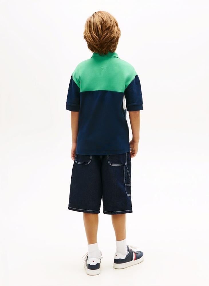 TOMMY HILFIGER Colour-Blocked Pique Polo Shirt - Image 2
