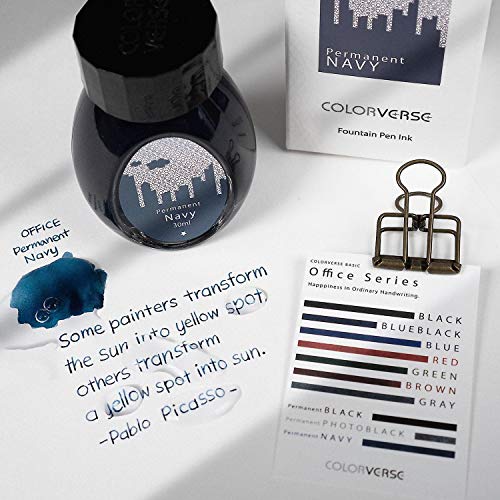 Colorverse Navy Blue | Permanent | Fountain Pen Ink Bottle |30ml | Dye Based | Office Series - Image 4