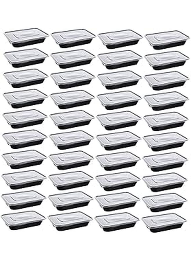 50 PCS Rectangular Disposable Food Prep Boxes With Lids 8x6 Inches For Meal Prep Takeout Storage - Image 1