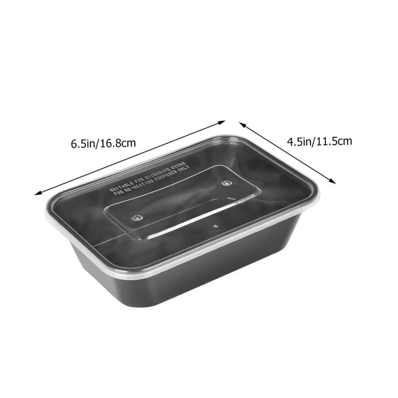 50 PCS Rectangular Disposable Food Prep Boxes With Lids 8x6 Inches For Meal Prep Takeout Storage - Image 3