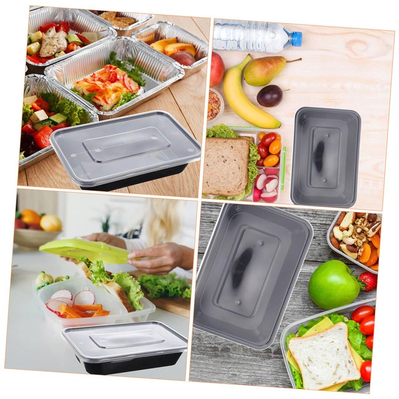 50 PCS Rectangular Disposable Food Prep Boxes With Lids 8x6 Inches For Meal Prep Takeout Storage - Image 5
