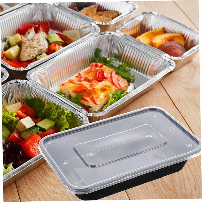 50 PCS Rectangular Disposable Food Prep Boxes With Lids 8x6 Inches For Meal Prep Takeout Storage - Image 4