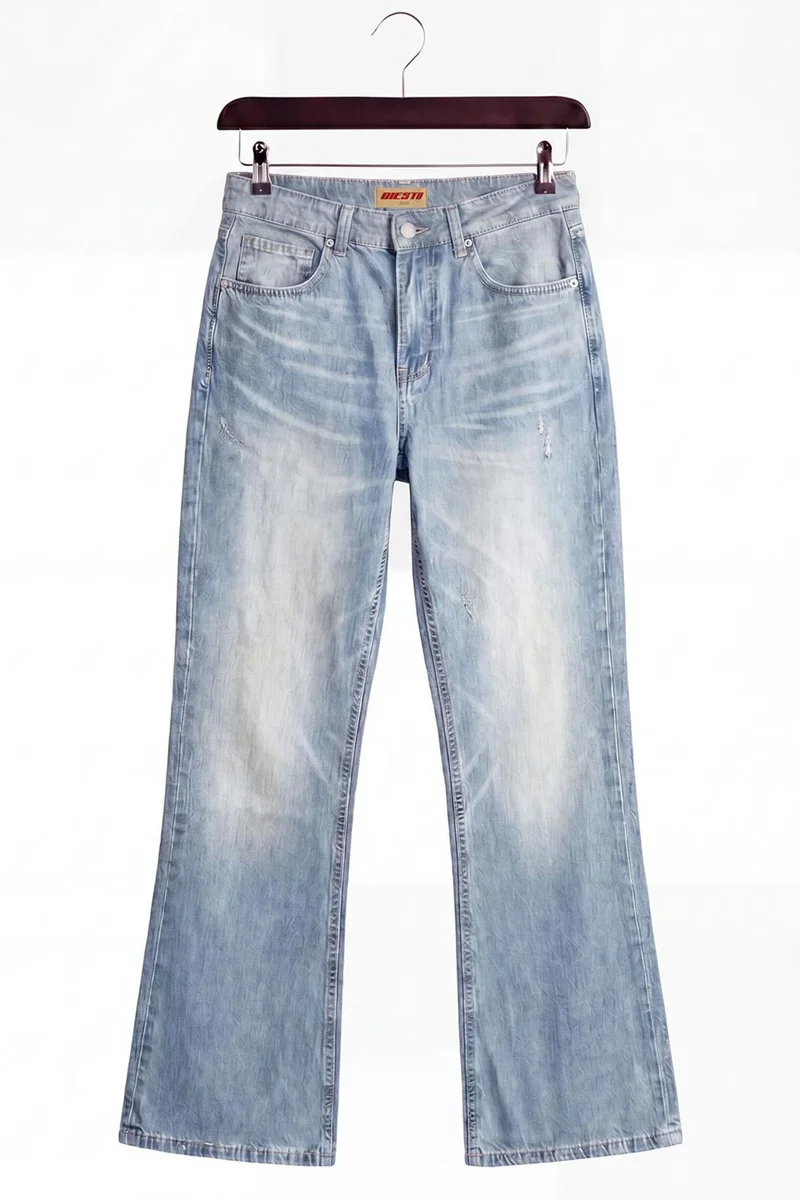 GIESTO Men's Mid-Waist Flare Jeans