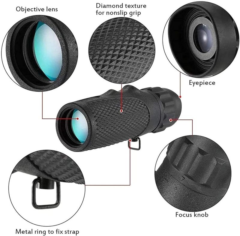 12X25 Monocular Telescope Compact Portable BAK4 Prism Lens for Outdoor Birdwatching Sports Games - Image 5