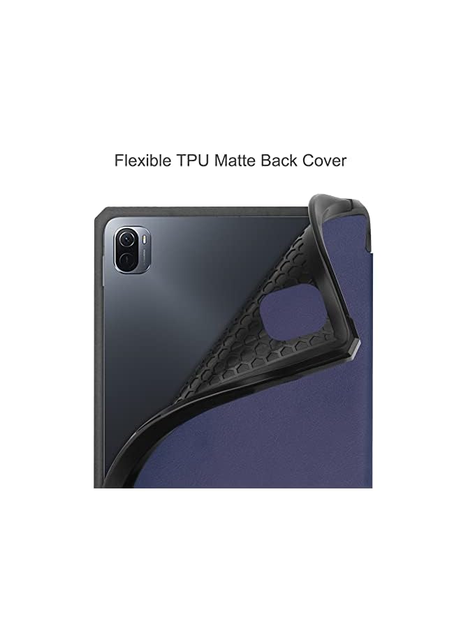 PROMASS For Xiaomi Mi Pad 5/Mipad 5 Pro 11 Inch 5G 2021 Slim Tri-Fold Stand Smart Case,Multi- Viewing Angles Stand Hard Shell Folio Case Cover Auto Sleep/Wake Tablet Case Cover (Dark Blue) - Image 3