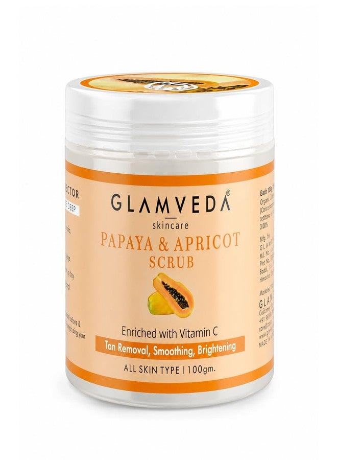 Glamveda Papaya De Pigmentation Face Scrub with Apricot | Cream-Based Exfoliating Scrub for Smooth & Refreshed Skin | 100g - Image 1