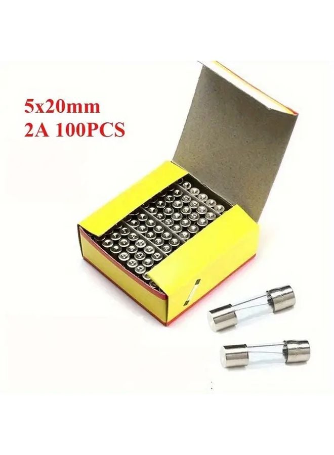 100pcs 5x20mm Fast Blow Glass Tube Fuses 2A 250V High Quality Corrosion Resistant - Image 1