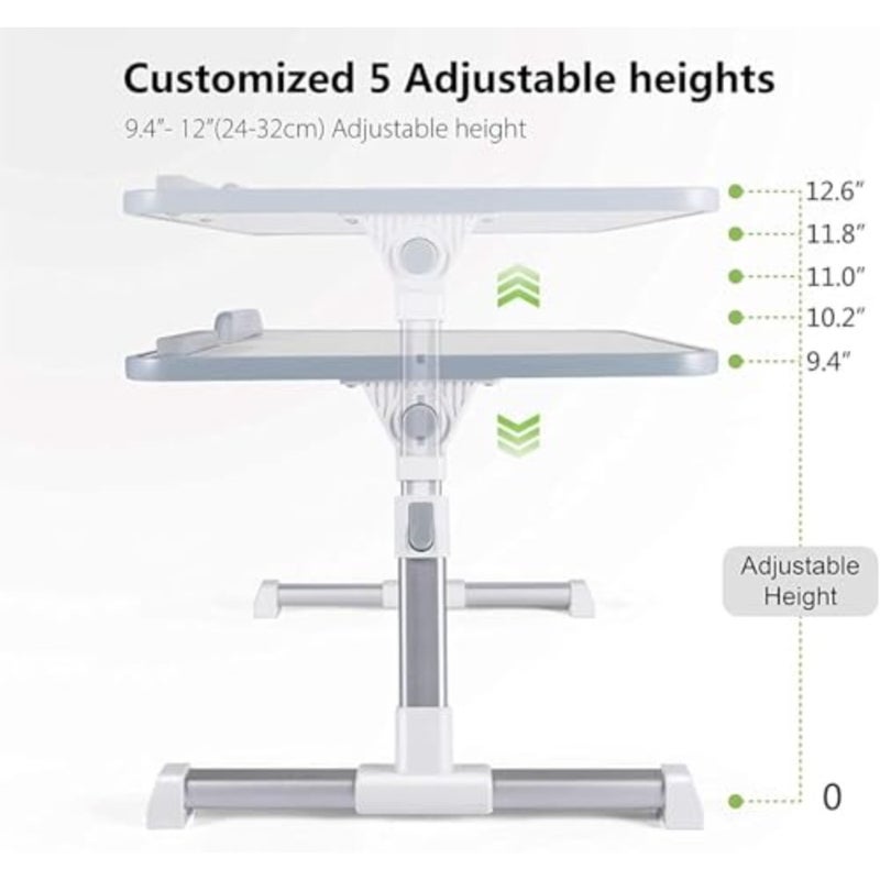 Laptop Desk for Bed, Adjustable Laptop Bed Tray Table, Portable Lap Desks with USB Cooling Fan and Foldable Legs, Computer Tray Laptop Stand for Sofa Couch Floor Wood, Large - Image 4