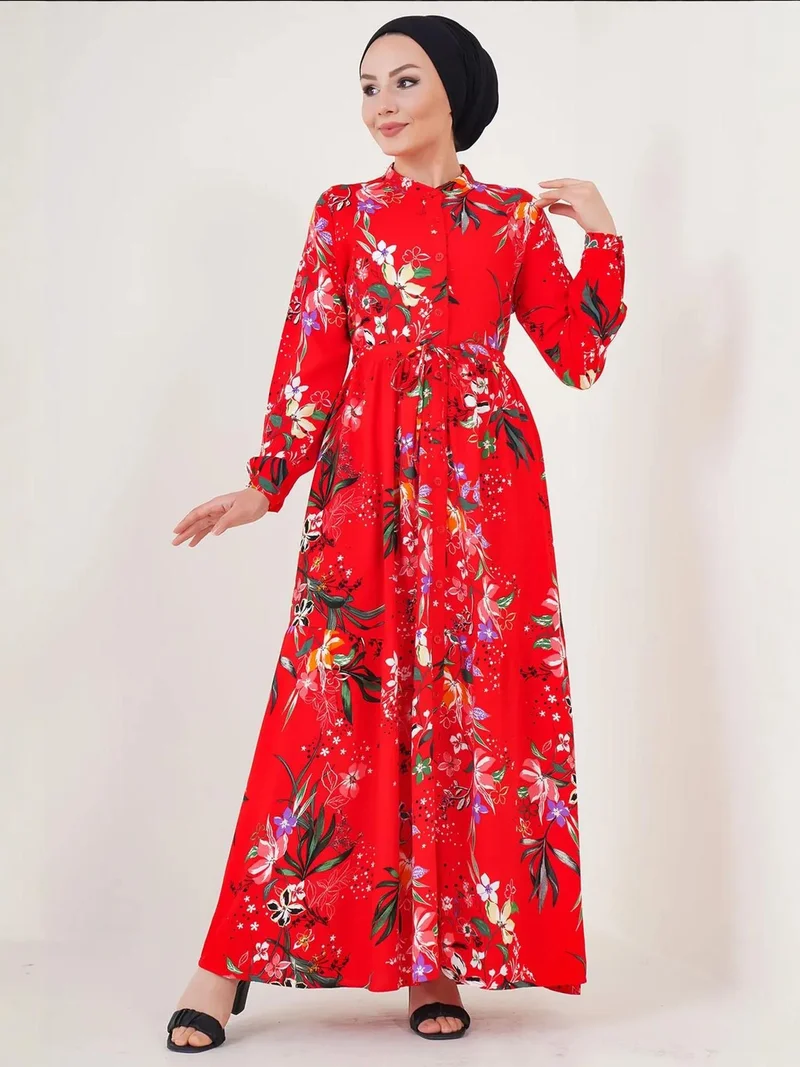 BIG DART BDART Maxi Dress with Patterned and Button Closure