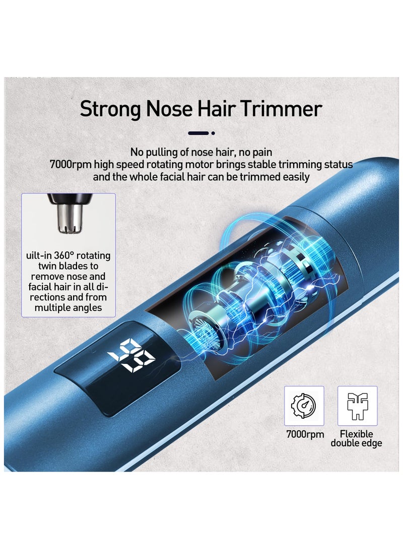 SYOSI Ear and Nose Hair Trimmer with LED Display, USB Rechargeable Nose Trimmer for Men Women, 3 in 1 Lightweight Waterproof Facial Hair Trimmer with IPX7 Waterproof Dual Edge Blades - Image 5