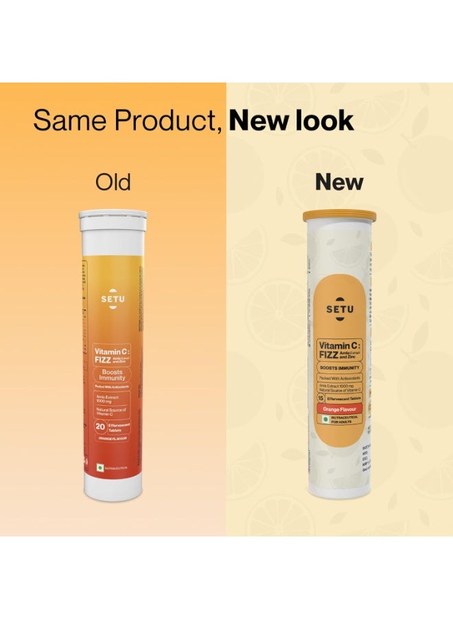 سيتو فيتامين C: فيز (15 قرص فوار) | مكملات غذائية للنساء والرجال | غني بمضادات الأكسدة للمساعدة في تعزيز المناعة لدى البالغين مع مركب فيتامين C والأملا والزنك (برتقال) - Image 2