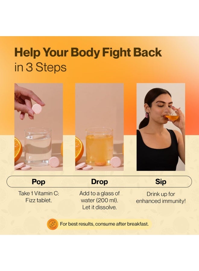 سيتو فيتامين C: فيز (15 قرص فوار) | مكملات غذائية للنساء والرجال | غني بمضادات الأكسدة للمساعدة في تعزيز المناعة لدى البالغين مع مركب فيتامين C والأملا والزنك (برتقال) - Image 5