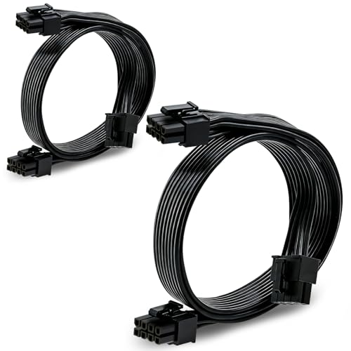 COMeap (2-Pack) PCIe Cable for Corsair, ATX CPU 8 Pin Male to Dual PCIe 8 Pin (6+2) Male Power Cable for Corsair Thermaltake ARESGAME Power Supply 25-inch(63cm) - Image 1
