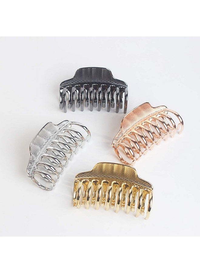 فوداتم مشابك شعر فكية مصنوعة من خليط معدني عتيق، دبابيس شعر كبيرة الحجم، دبابيس شعر للنساء، قبضة شعر أوبدو، إكسسوارات حمام للشعر السميك (فضي) - Image 4