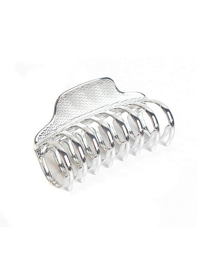 فوداتم مشابك شعر فكية مصنوعة من خليط معدني عتيق، دبابيس شعر كبيرة الحجم، دبابيس شعر للنساء، قبضة شعر أوبدو، إكسسوارات حمام للشعر السميك (فضي) - Image 1