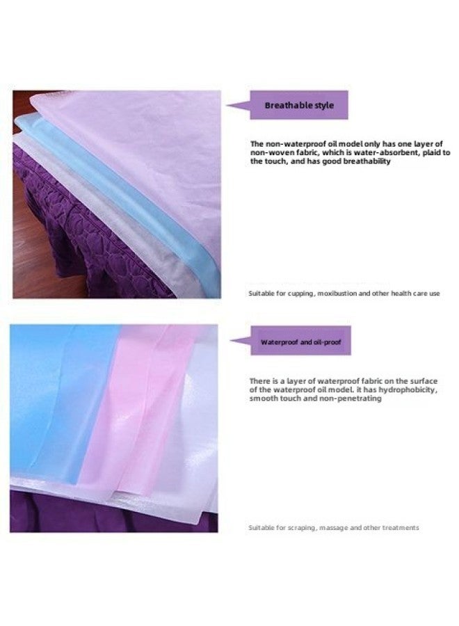 Beauty Salon Disposable Bed Sheet Waterproof Oil-proof Non-woven Mattress Ventilable Bed With Holes Special Bed Sheet Thickened-Color: Pink-Specifications:80*190  Thickened And Breathable Style  - Image 4