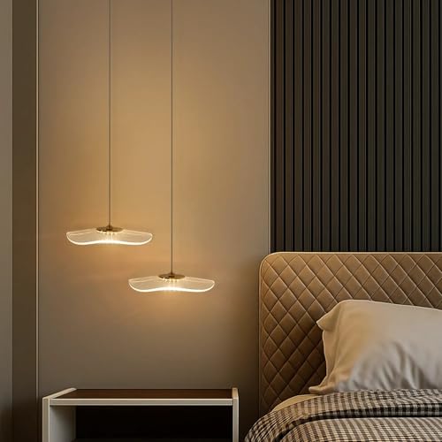 Lamp master Crystal Wave Pendant Light | Modern Acrylic Chandelier with Antique Gold Finish | Elegant Wave Design Hanging Light for Living Room, Bedroom, Dining Room & Hall, Restaurants Ceiling Lamp - Image 1