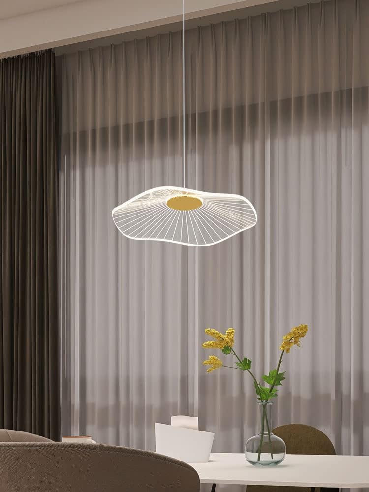 Lamp master Crystal Wave Pendant Light | Modern Acrylic Chandelier with Antique Gold Finish | Elegant Wave Design Hanging Light for Living Room, Bedroom, Dining Room & Hall, Restaurants Ceiling Lamp - Image 3