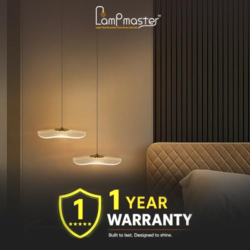 Lamp master Crystal Wave Pendant Light | Modern Acrylic Chandelier with Antique Gold Finish | Elegant Wave Design Hanging Light for Living Room, Bedroom, Dining Room & Hall, Restaurants Ceiling Lamp - Image 5