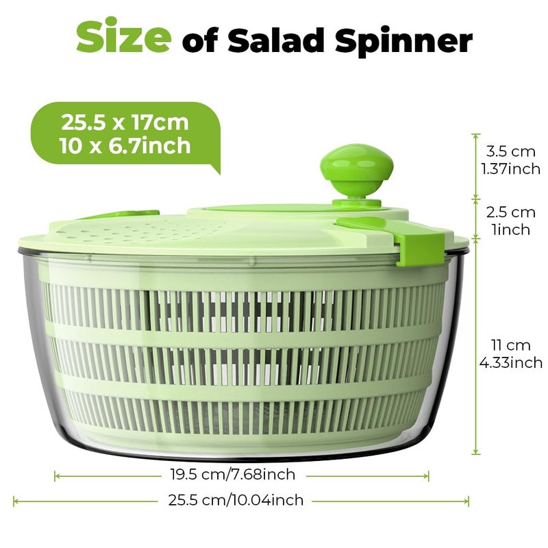 Vihoom Salad Spinner Lettuce Spinner 4.4 QT Fruit and Vegetable Washer with Bowl and Mesh Basket for Washing, Spinning, and Draining - Image 4