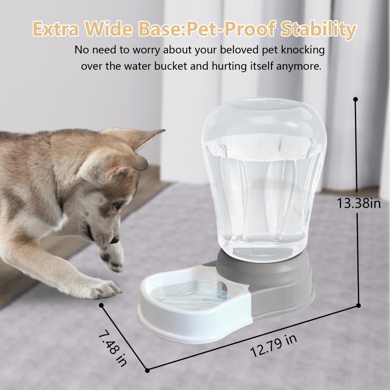 STALTWO 1.6 Gallon Automatic Dog Water Dispenser, Large Capacity Gravity Pet Water Bowl for Multiple Pets, BPA-Free Cat Water Feeder for Large Dogs, Refill Less Often, Grey - Image 3