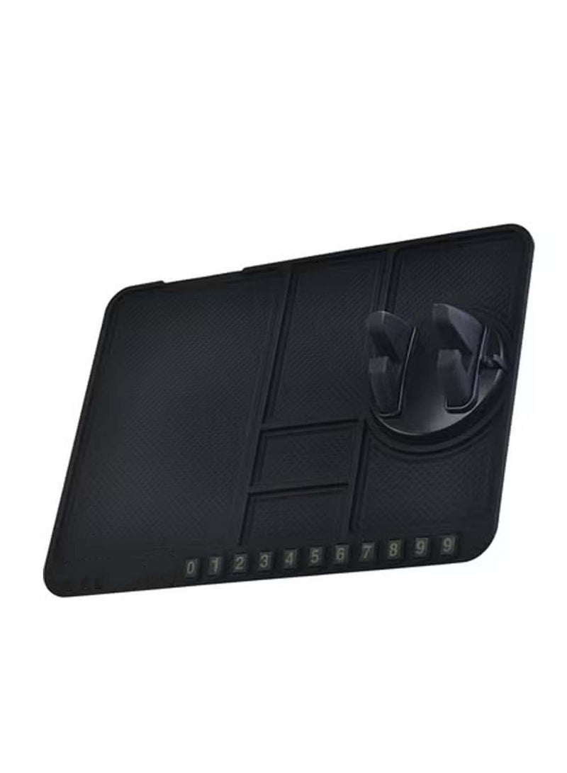 Silicone Anti-Skid Mat for Car Dashboard Black  Non-Slip Phone Holder - Image 1