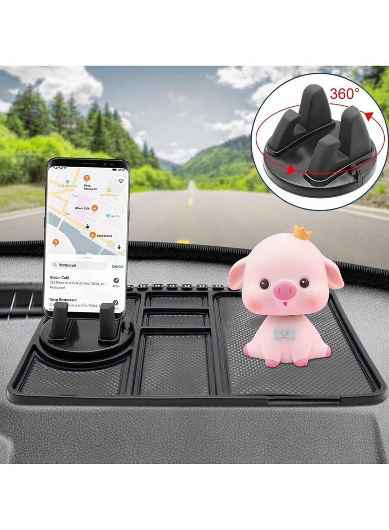 Silicone Anti-Skid Mat for Car Dashboard Black  Non-Slip Phone Holder - Image 3