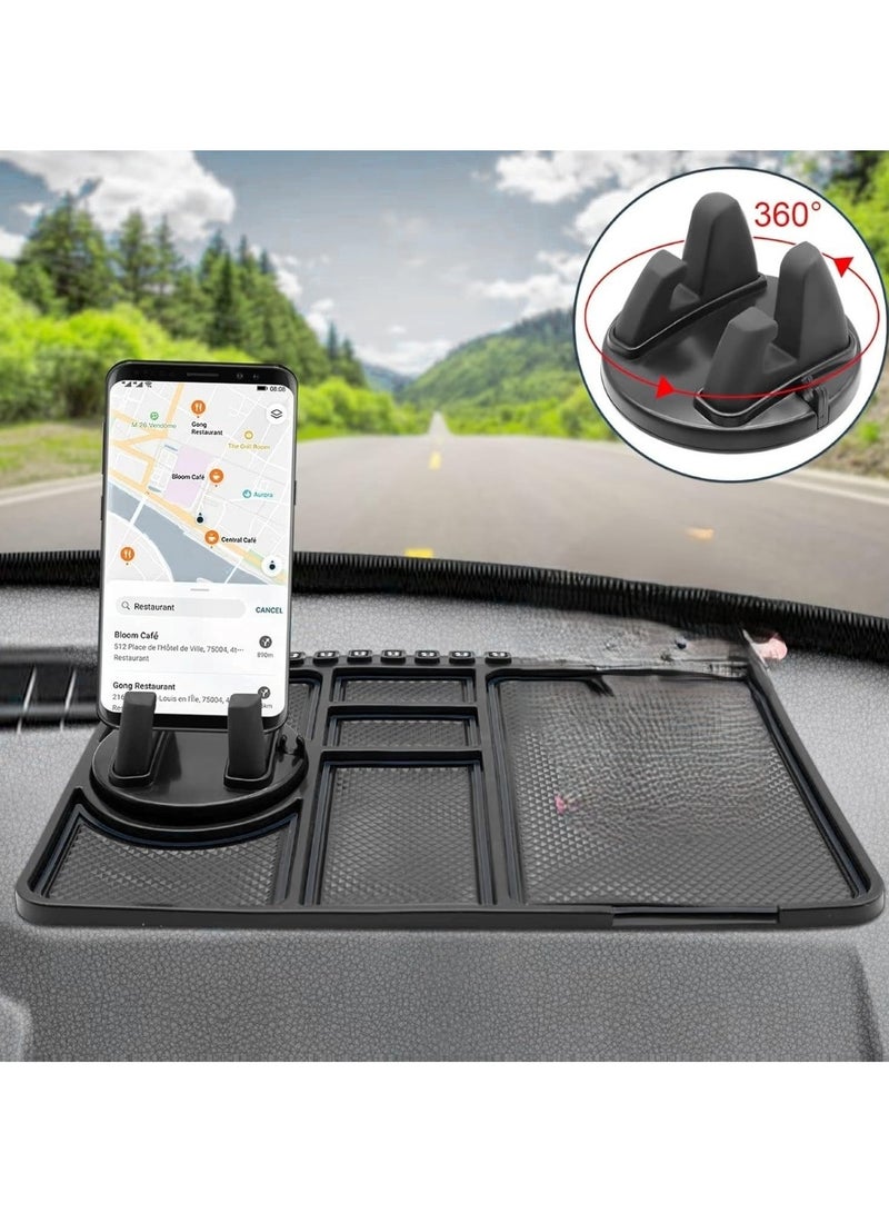 Silicone Anti-Skid Mat for Car Dashboard Black  Non-Slip Phone Holder - Image 2