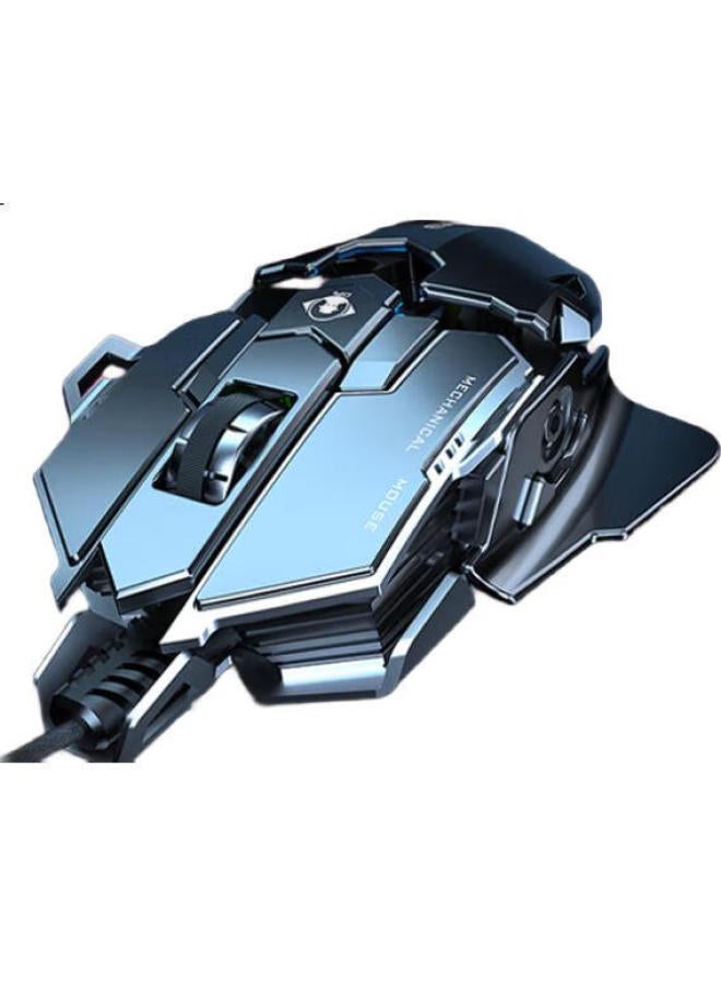 Eweadn Mk500 Gaming Mouse Wired Computer Laptop Low-Profile Mechanical Rgb Lighting For Pubg Lol Cf External Device With Macro Programming, Black - Image 1