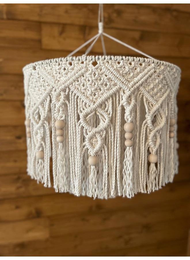 Antikiano - Macrame Hanging Lantern,Boho Pendant Lamp,Tassel - Image 1