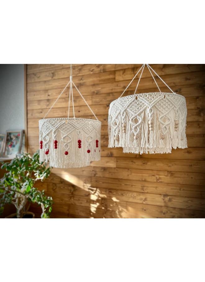 Antikiano - Macrame Hanging Lantern,Boho Pendant Lamp,Tassel - Image 1