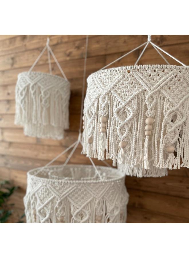 Antikiano - Macrame Hanging Lantern,Boho Pendant Lamp,Tassel - Image 1