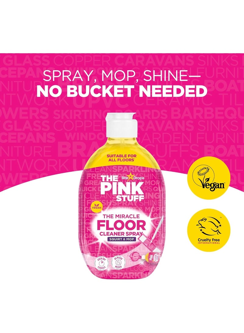 PINK STUFF The Miracle Floor Cleaner Spray, Squirt & Mop, Quick Dry Formula, No Water Needed, Vegan-Friendly, Suitable for All Floors - Fresh Rhubarb Scent 750ml - Image 2