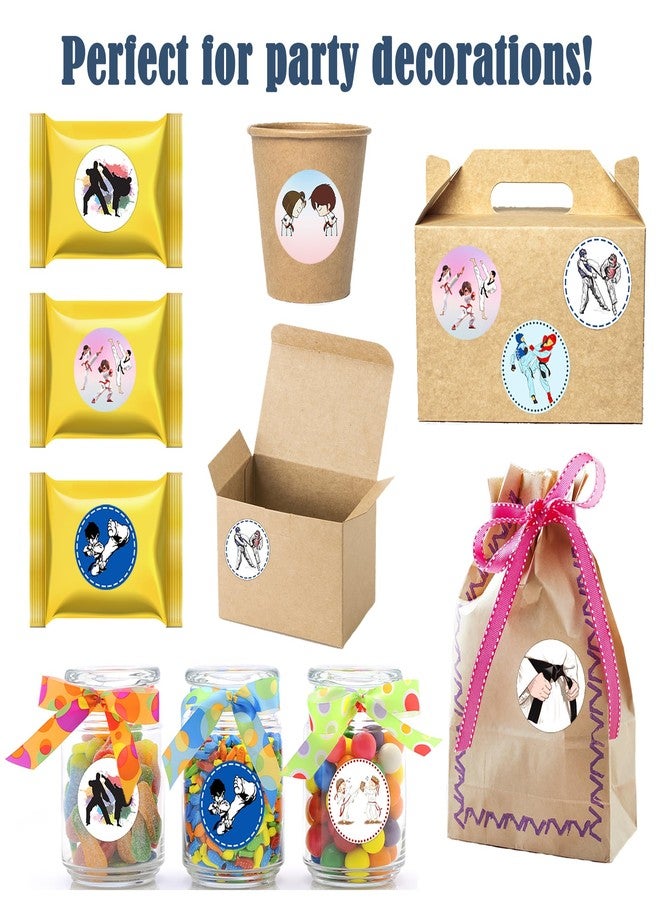 كوبا بلاي ملصقات CupaPlay 500 قطعة من ملصقات التايكوندو والكاراتيه - لوازم حفلات بطابع الكونغ فو وديكورات حفلات أعياد الميلاد وحفلات استقبال المولود الجديد وحاويات الجرار وحروف وملصقات DIY - Image 5