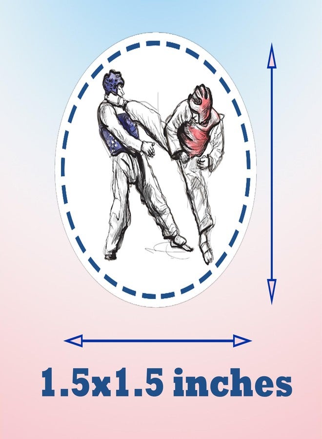 كوبا بلاي ملصقات CupaPlay 500 قطعة من ملصقات التايكوندو والكاراتيه - لوازم حفلات بطابع الكونغ فو وديكورات حفلات أعياد الميلاد وحفلات استقبال المولود الجديد وحاويات الجرار وحروف وملصقات DIY - Image 2